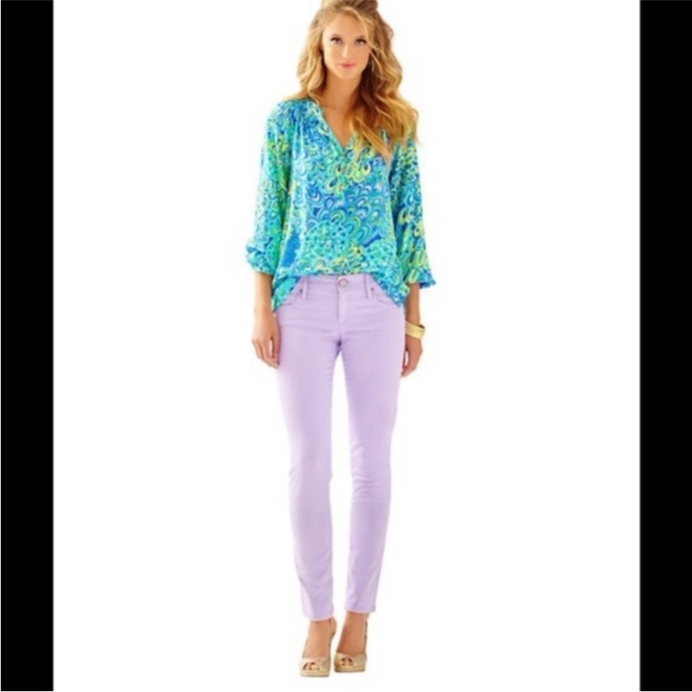 Lilly Pulitzer Worth Skinny Jeans Iced Lilac Purple NWT Size 4 Pastel